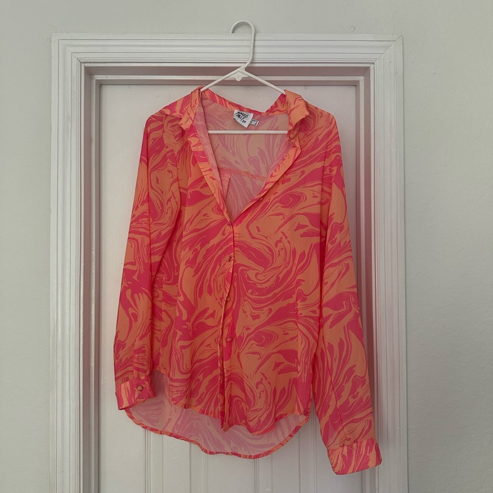 Vibrant Pink and Orange Women's Top